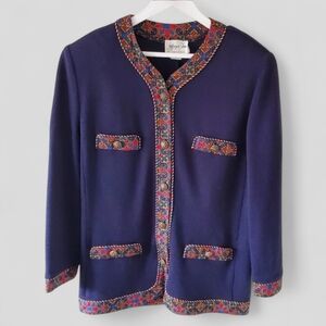 Jeffrey & Dara Vintage 90s Bohemian Dark Academia Eclectic Grandma Knit Cardigan